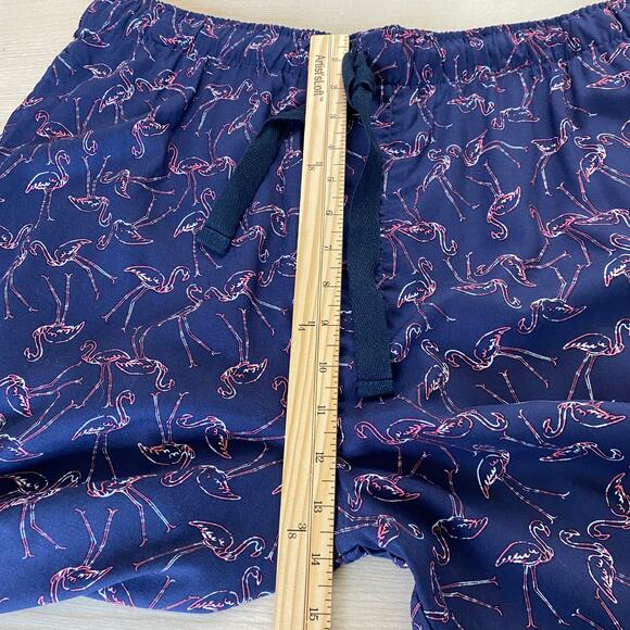 Van Heusen Lux Touch Flamingo Sleepwear Sleep Shorts Men L Navy Pink Pockets NWT - Picture 8 of 10